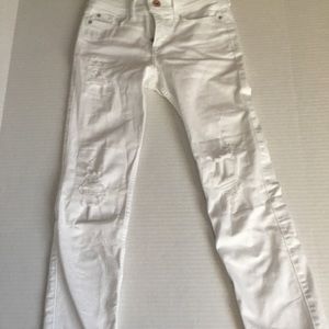 Girls Abercrombie white skinny jeans